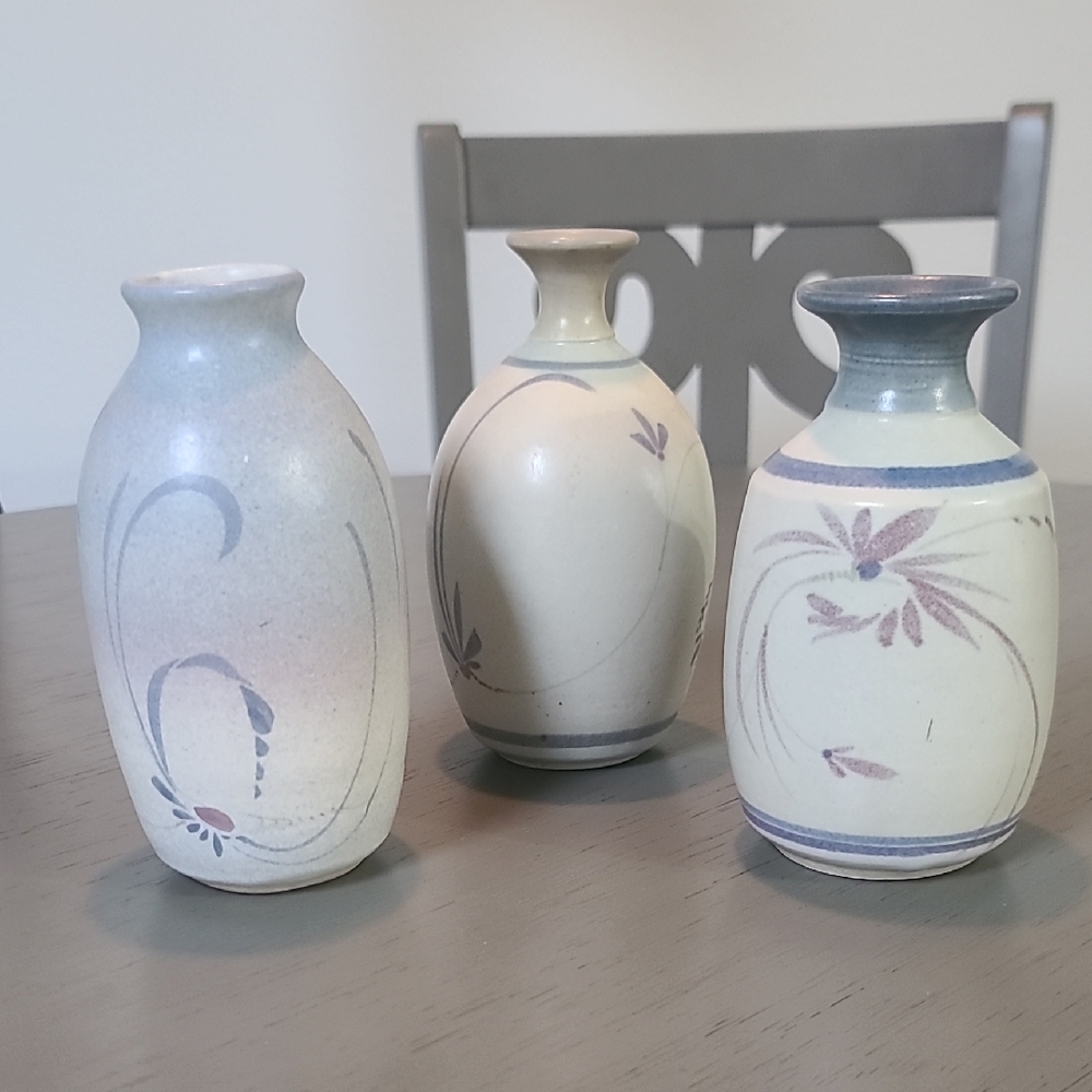 Westlin Studio Pottery Ceramic Vase Set Of 3